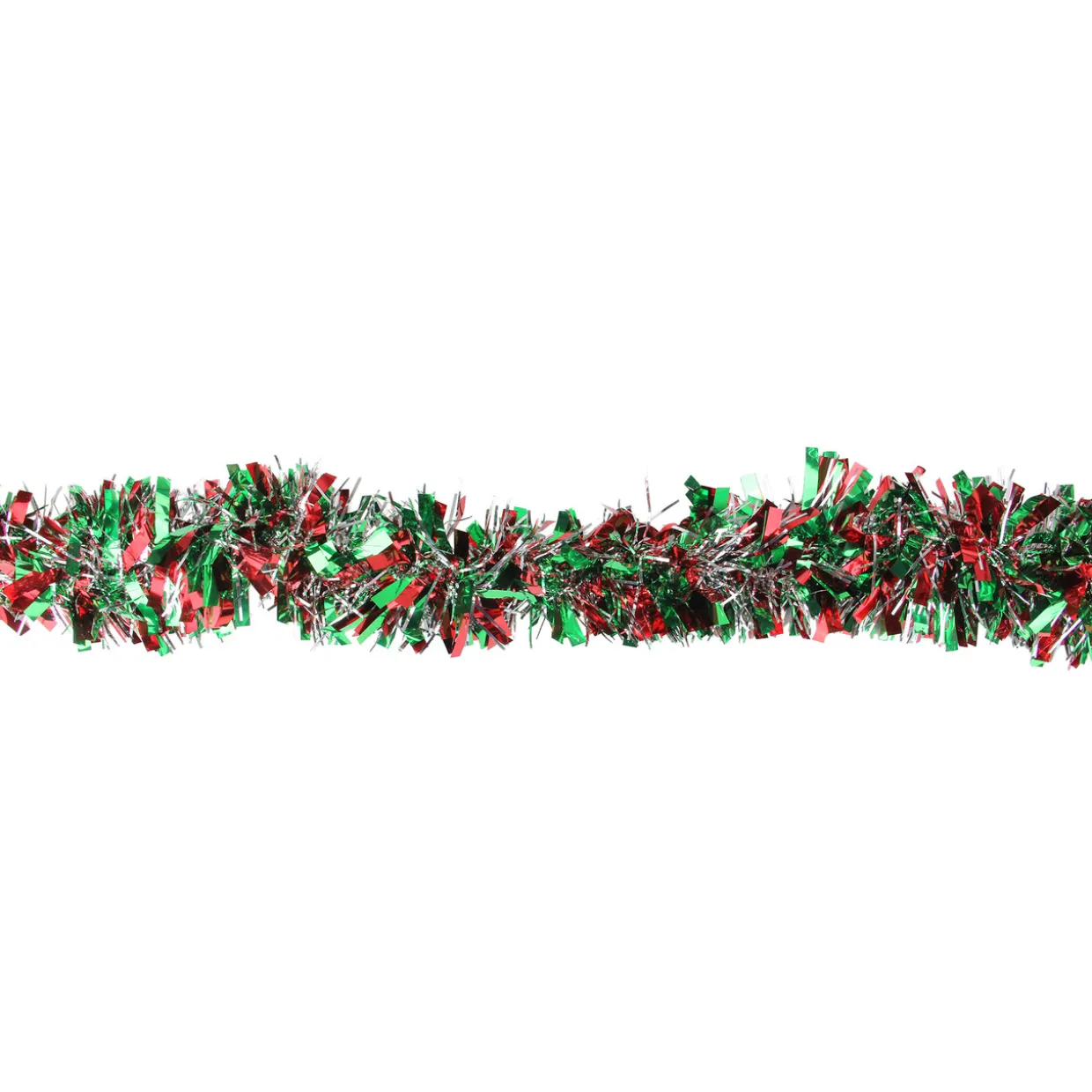 12' x 4" Green and Red Tinsel Artificial Christmas Garland - Unlit
