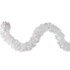 12' x 3" Iridescent and Snowblush Wide Cut Tinsel Christmas Garland - Unlit
