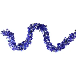 12' x 4" Lavish Blue and Silver Boa Wide Cut Tinsel Christmas Garland - Unlit