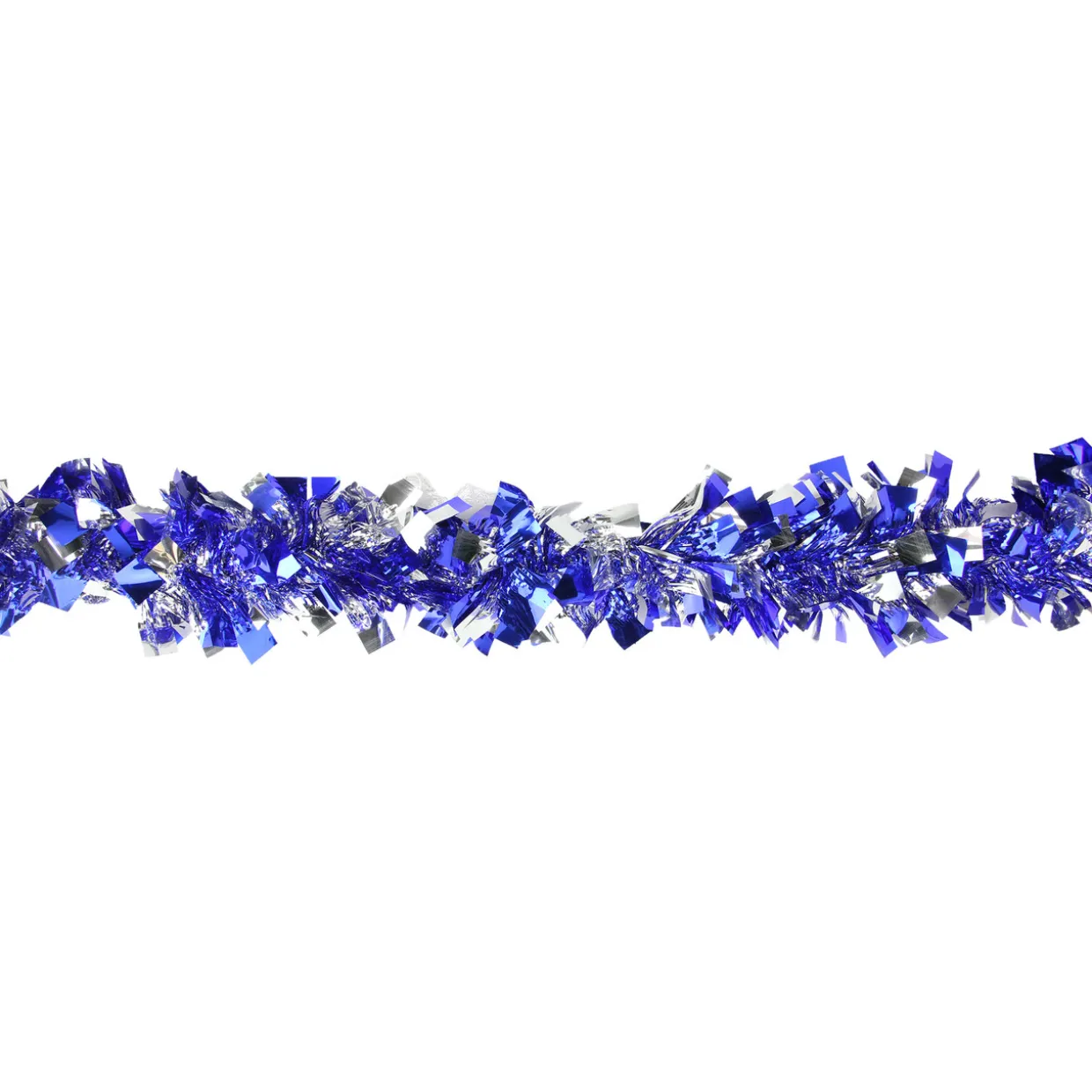 12' x 4" Lavish Blue and Silver Boa Wide Cut Tinsel Christmas Garland - Unlit