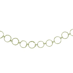 5' x 1.75" Lime Green Glittered Round Ring Chain Artificial Christmas Garland - Unlit
