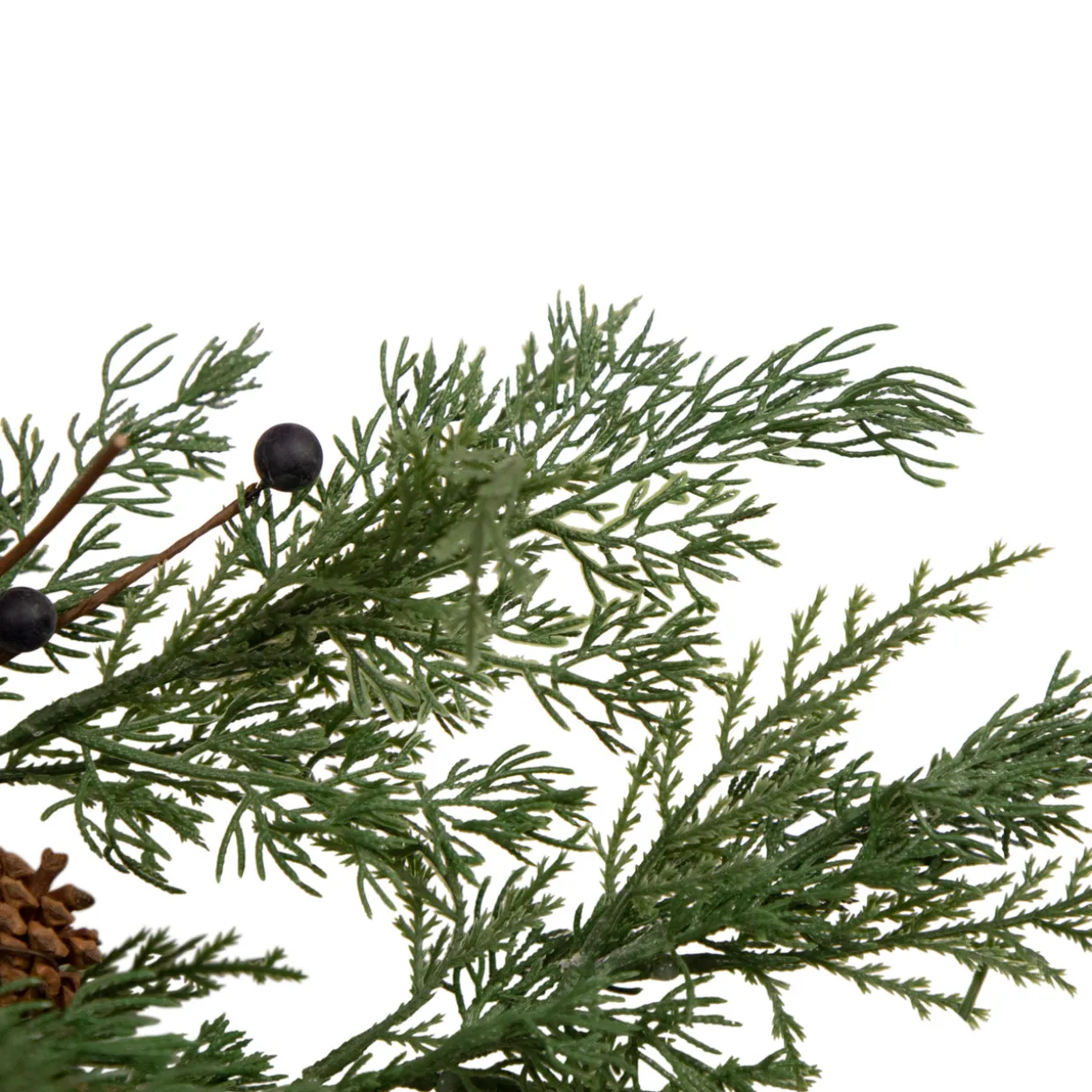 5' x 10" Pine and Blueberry Christmas Garland with Pinecones, Unlit