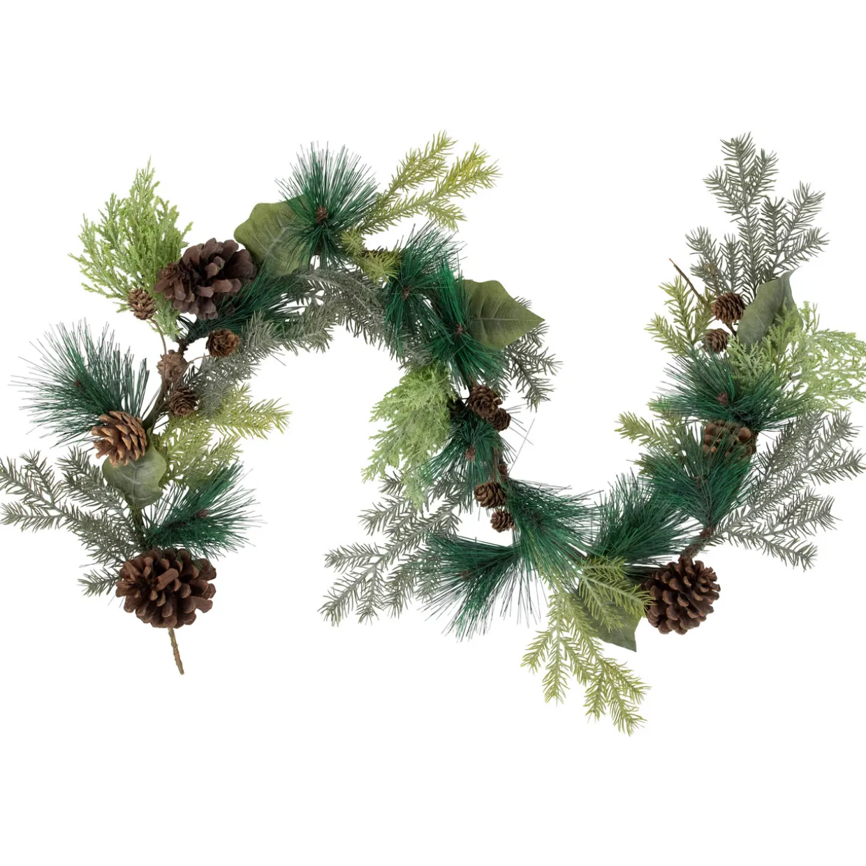 5' x 6" Pine Cone and Cedar Artificial Christmas Garland, Unlit