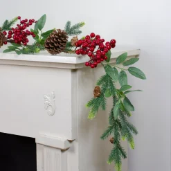 5' x 4.75" Pine Springs, Berries and Pine Cones Artificial Christmas Garland - Unlit