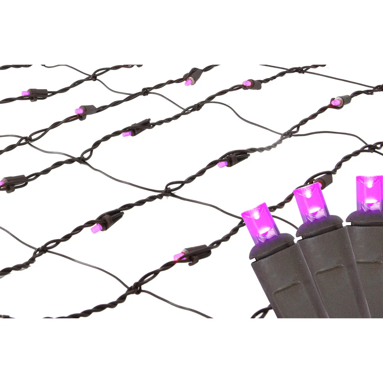 2' x 8' Pink LED Net Style Tree Trunk Wrap Christmas Net Lights - Brown Wire