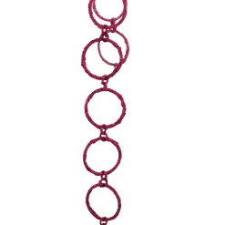 5' x 1.75" Pink Sparkling Glitter Round Circle Chain Artificial Christmas Garland - Unlit
