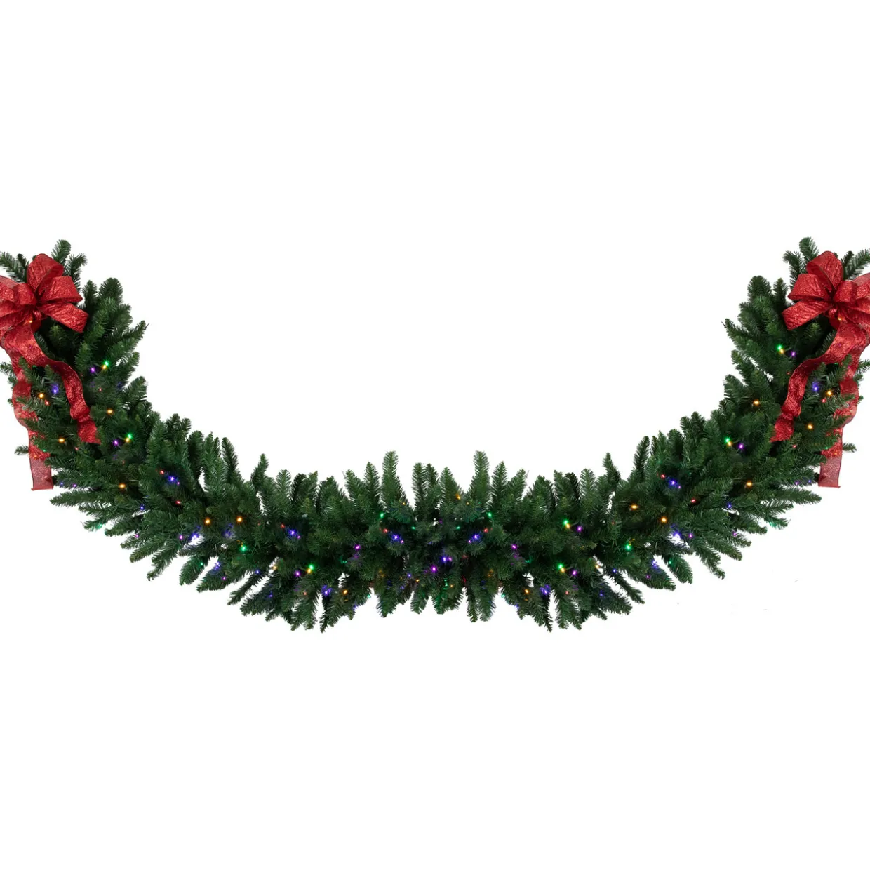 25' x 20" Pre-Lit Buffalo Fir Artificial Christmas Garland - Multi-Color LED Lights