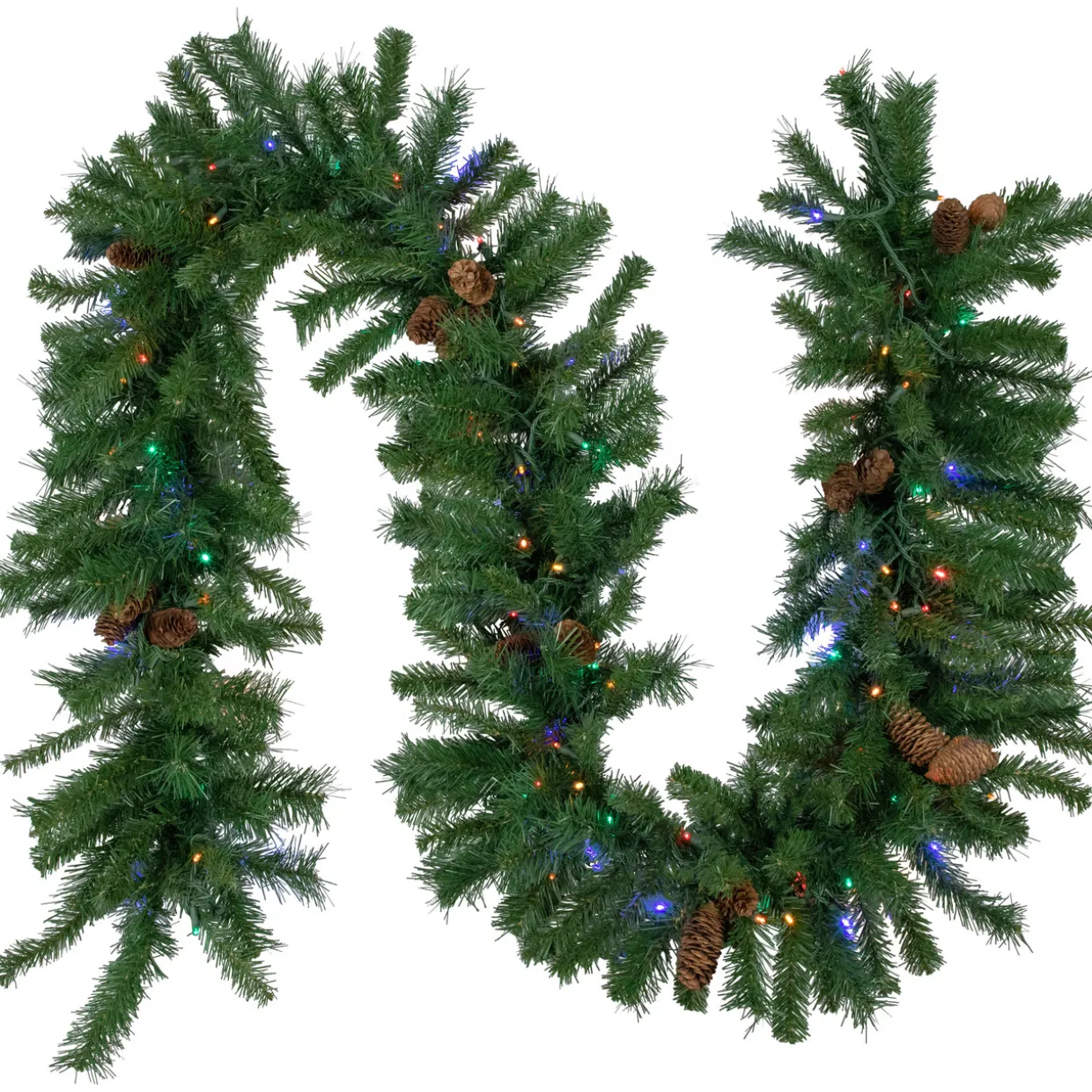 9' x 16" Pre-Lit Dakota Red Pine Artificial Christmas Garland, Multi LED Lights