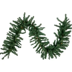 27' x 20" Pre-Lit Green Artificial Pine Christmas Garland, Warm White LED Lights