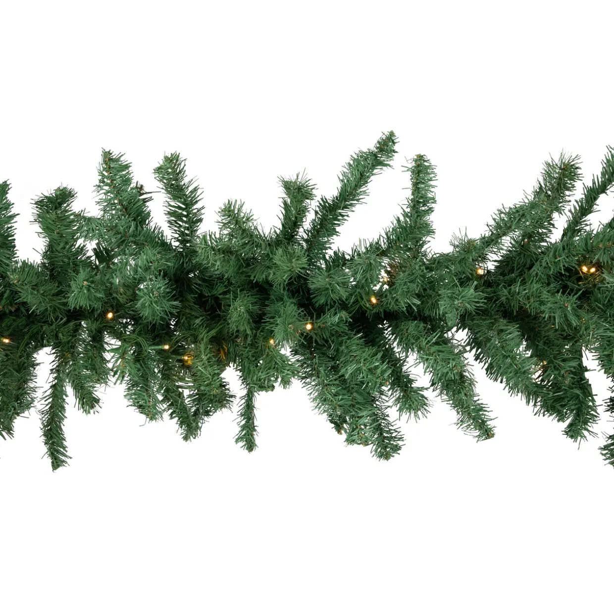 27' x 20" Pre-Lit Green Artificial Pine Christmas Garland, Warm White LED Lights