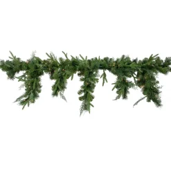 6' x 18" Pre-Lit Mixed Pine Artificial Christmas Icicle Garland, Clear Lights