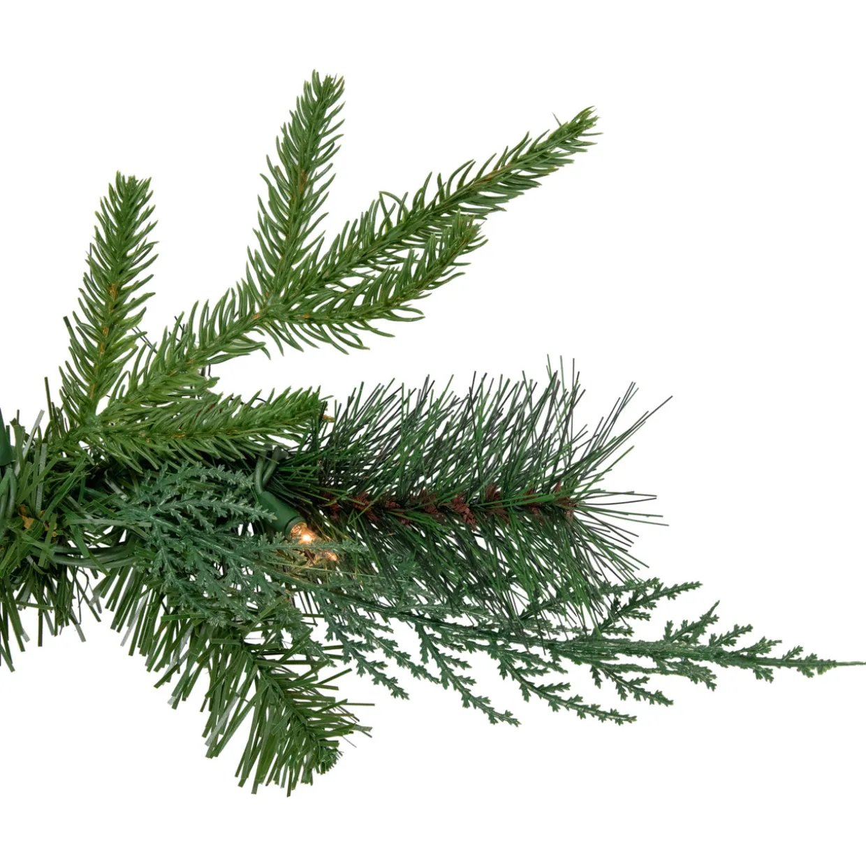 6' x 18" Pre-Lit Mixed Pine Artificial Christmas Icicle Garland, Clear Lights