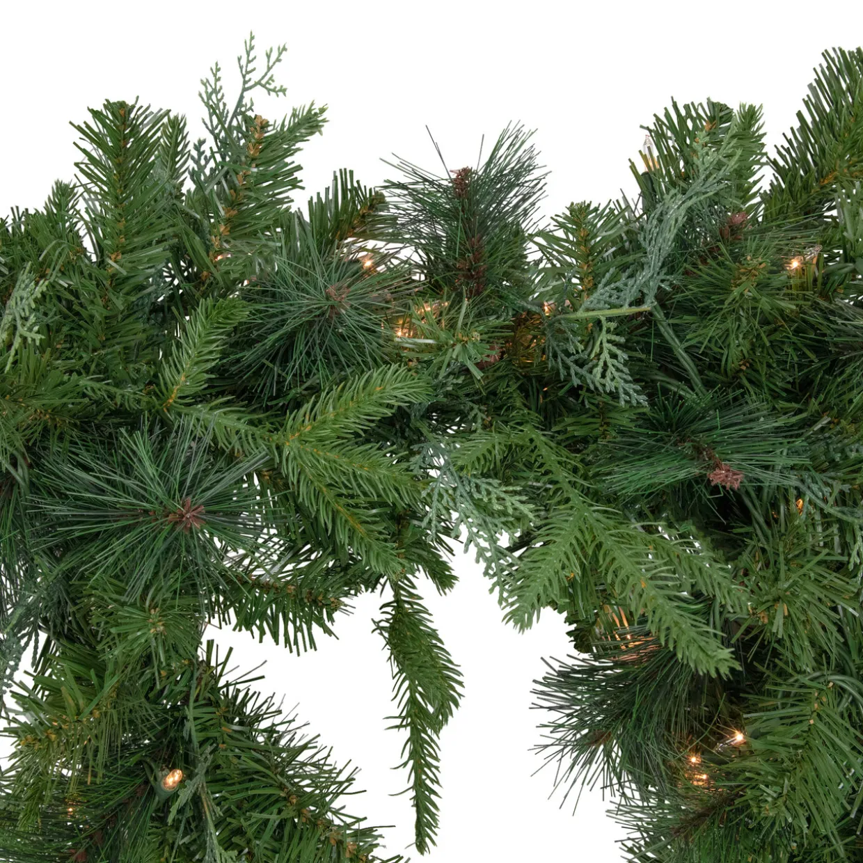 6' x 18" Pre-Lit Mixed Pine Artificial Christmas Icicle Garland, Clear Lights