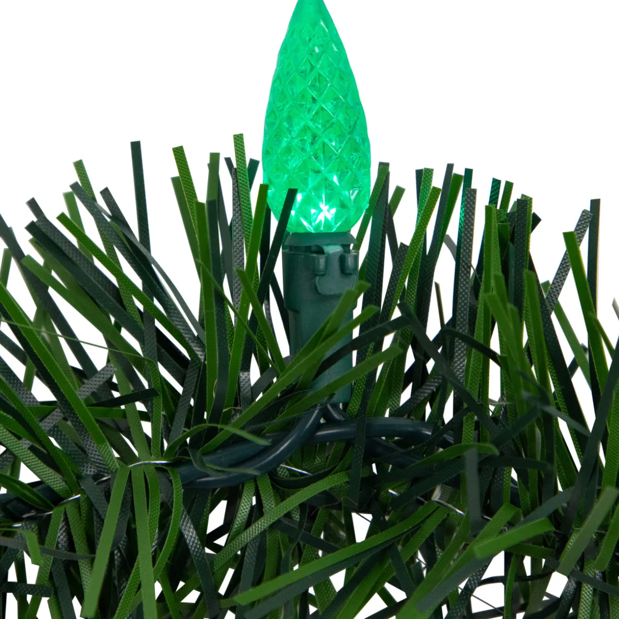 18' x 3" Pre-Lit Pine Artificial Christmas Garland, Multicolor LED Faceted Lights