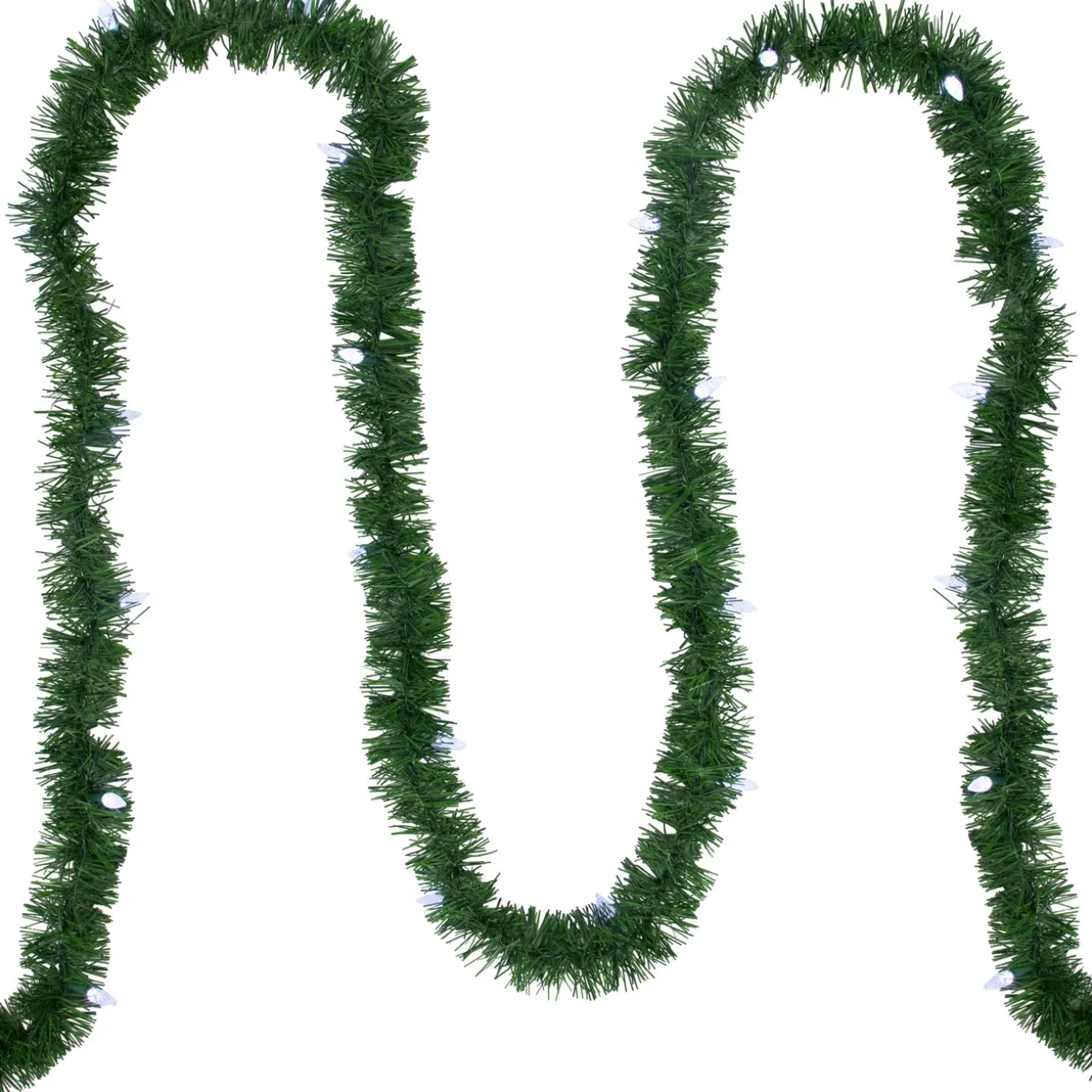 18' x 3" Pre-Lit Pine Artificial Christmas Garland, Pure White LED Faceted Lights