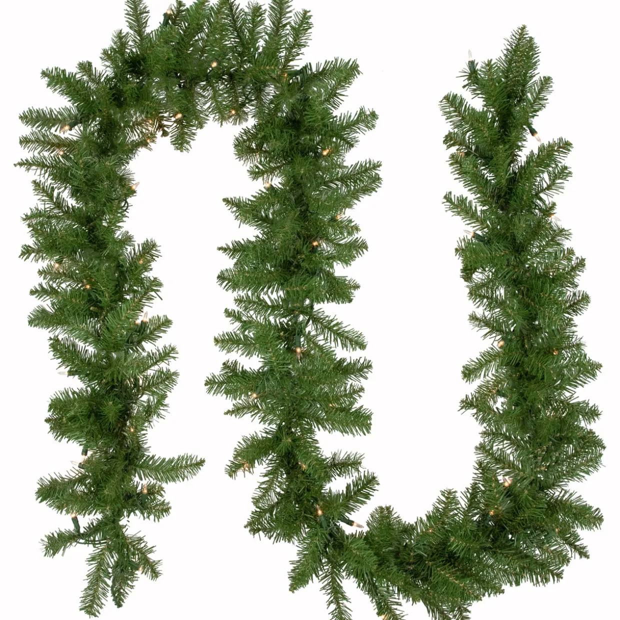 9' x 10" Pre-Lit Rockwood Pine Artificial Christmas Garland, Clear Lights