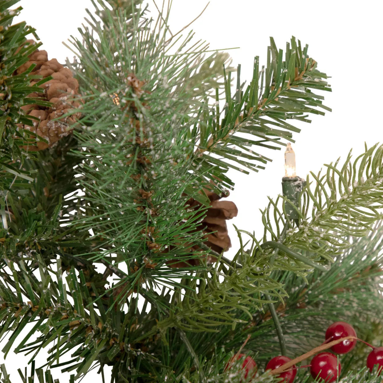 9' x 12 Pre-Lit Snowy Waterloo Pine Artificial Christmas Garland - Clear Lights