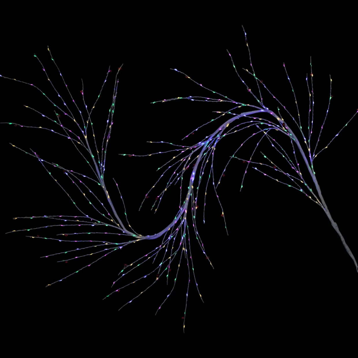 6' x 6" Pre-Lit White Christmas Garland with Red Jingle Bells, Multi-Color Lights