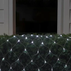4' x 6' Pure White LED Wide Angle Net Style Christmas Lights, White Wire