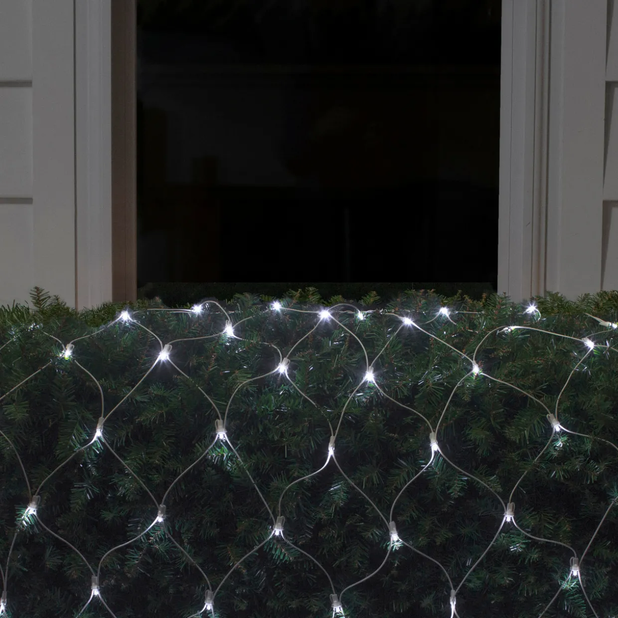 4' x 6' Pure White LED Wide Angle Net Style Christmas Lights, White Wire