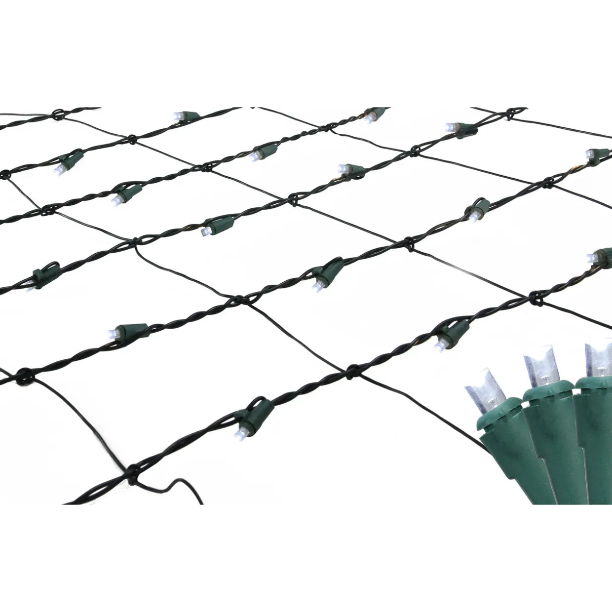 4' x 6' Pure White LED Wide Angle Net Style Christmas Lights, Green Wire