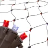 4' x 6' Red and White Micro LED Net Style Christmas Lights, Brown Wire