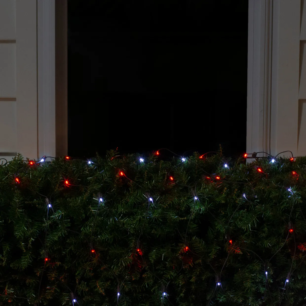 4' x 6' Red and White Micro LED Net Style Christmas Lights, Brown Wire