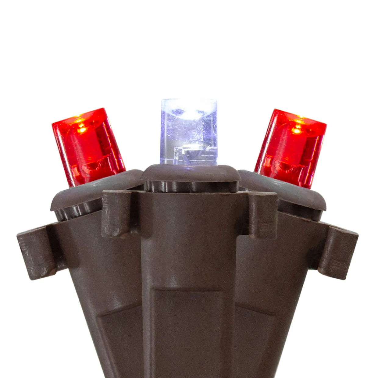 4' x 6' Red and White Micro LED Net Style Christmas Lights, Brown Wire