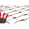 2' x 8' Red Mini Net Style Tree Trunk Wrap Christmas Lights, Brown Wire