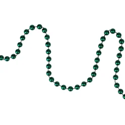 15' x 0.25" Shiny Metallic Aqua Green Faceted Beaded Artificial Christmas Garland - Unlit