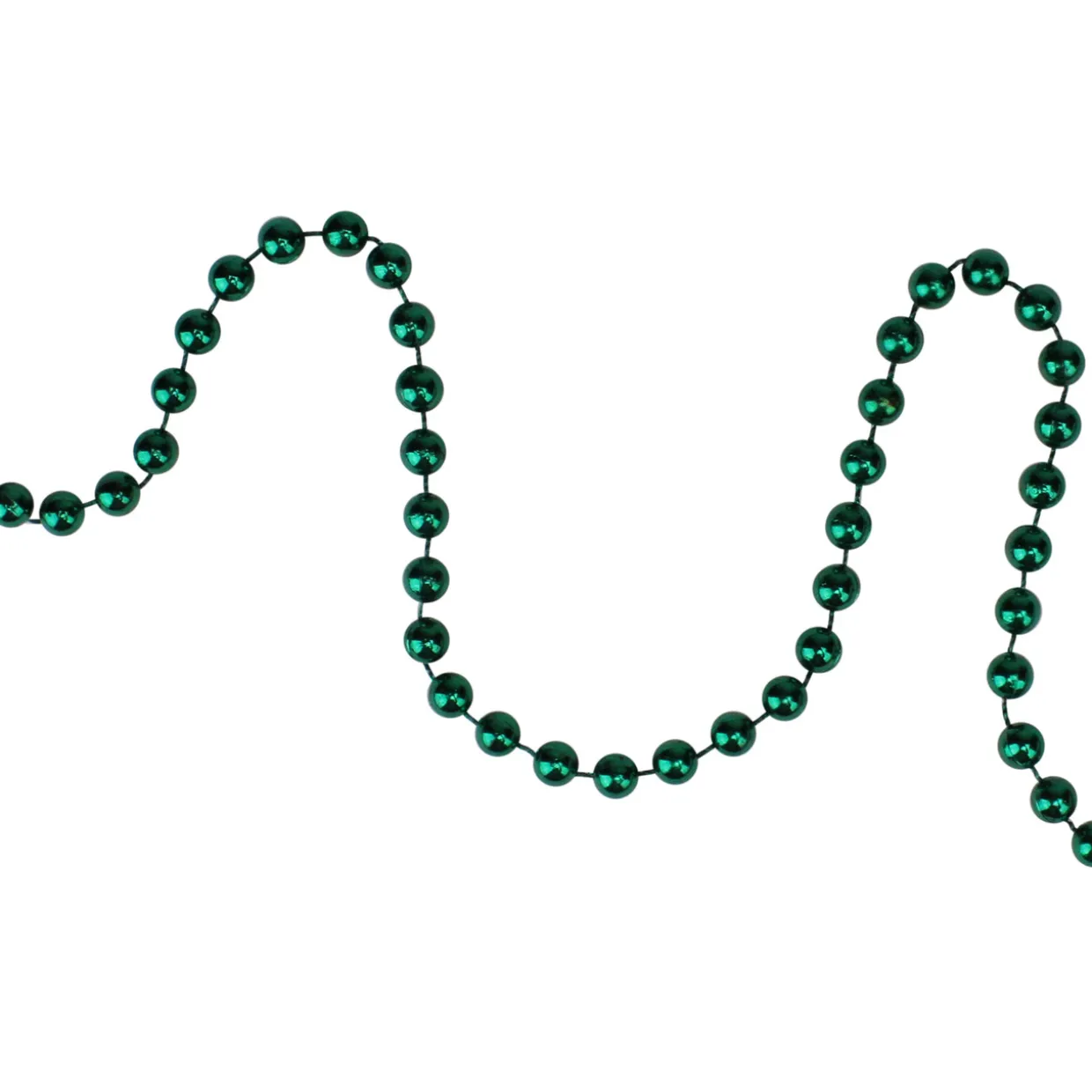 15' x 0.25" Shiny Metallic Aqua Green Faceted Beaded Artificial Christmas Garland - Unlit