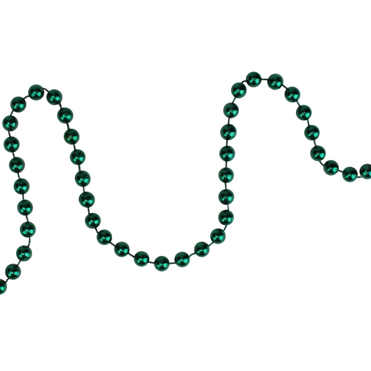 15' x 0.25" Shiny Metallic Aqua Green Faceted Beaded Artificial Christmas Garland - Unlit