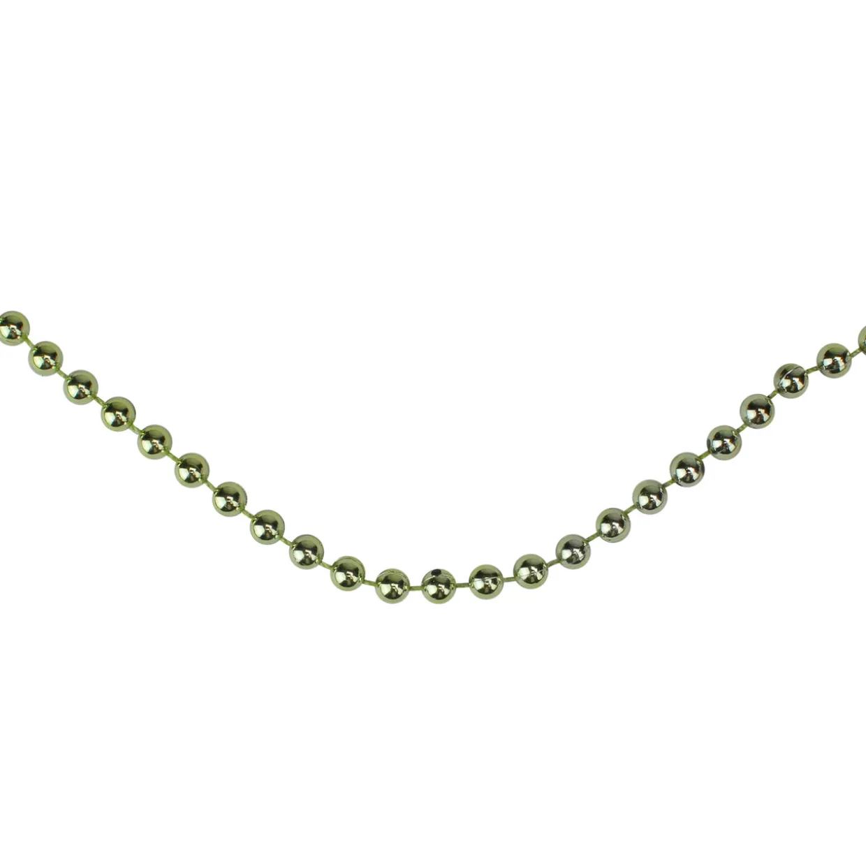 15' x 0.25" Shiny Metallic Lime Green Beaded Artificial Christmas Garland - Unlit