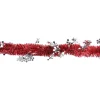 12' x 3" Shiny Red Tinsel with Silver Snowflakes Artificial Christmas Garland - Unlit