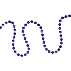 15' x 0.25" Shiny Sapphire Blue Beaded Artificial Christmas Garland - Unlit