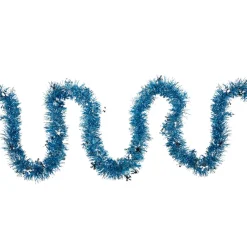 12' x 3" Sky Blue and Silver Snowflakes Christmas Tinsel Garland - Unlit