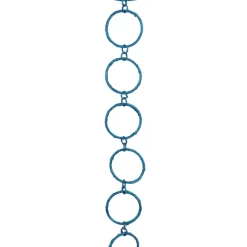 5' x 1.75" Turquoise Peacock Blue Round Chain Christmas Garland - Unlit