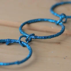 5' x 1.75" Turquoise Peacock Blue Round Chain Christmas Garland - Unlit