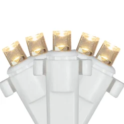 4' x 6' Warm White LED Wide Angle Net Style Christmas Lights, White Wire