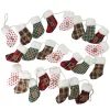 8' x 1" White and Red Stocking Artificial Christmas Garland - Unlit