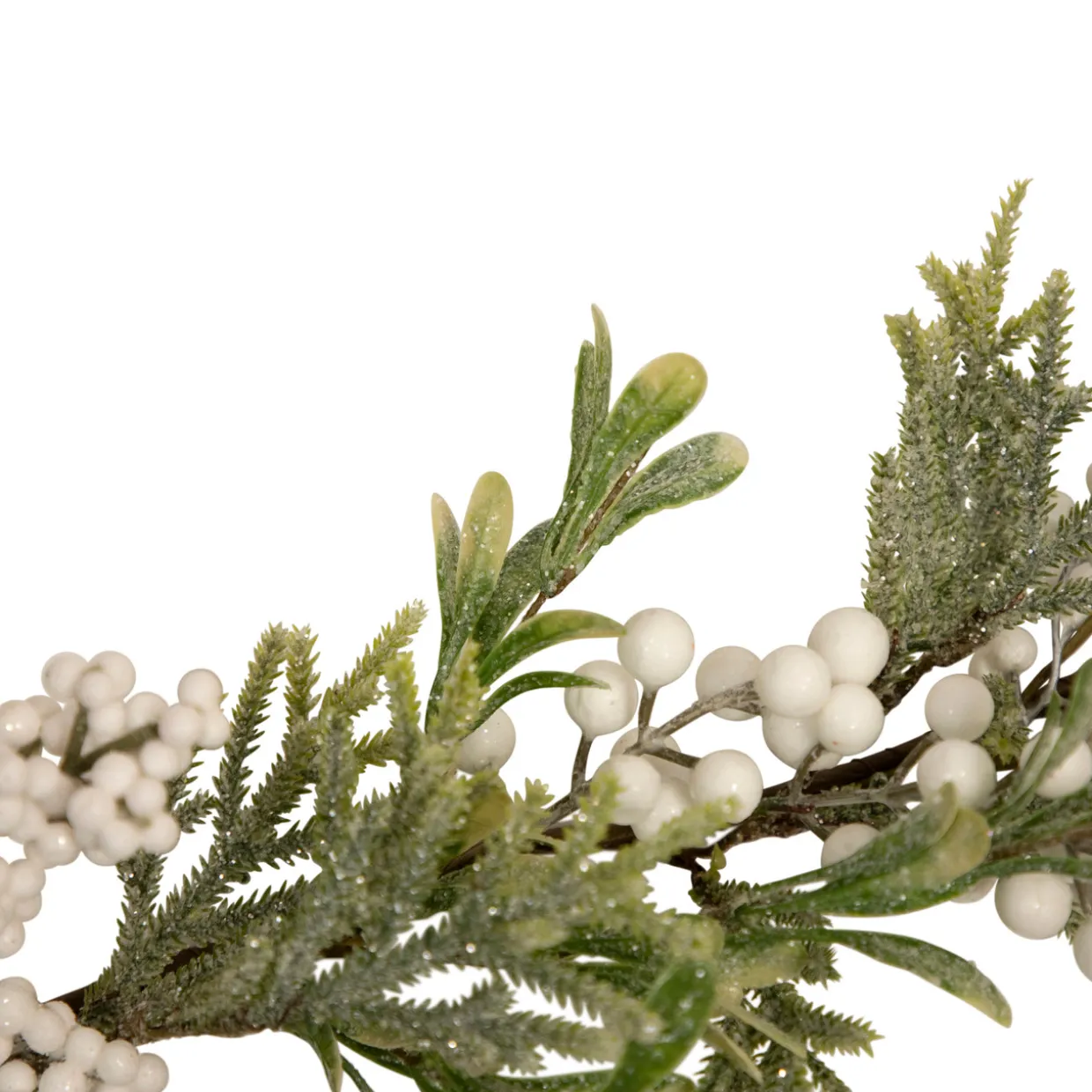 5' x 10" White Berry and Frosted Pine Christmas Garland, Unlit