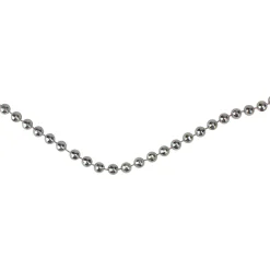 66' x 4mm Metallic Silver Beaded Artificial Christmas Garland - Unlit