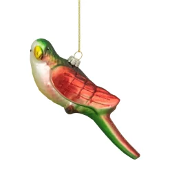 6.5" Yellow and Red Parrot Glass Christmas Ornament