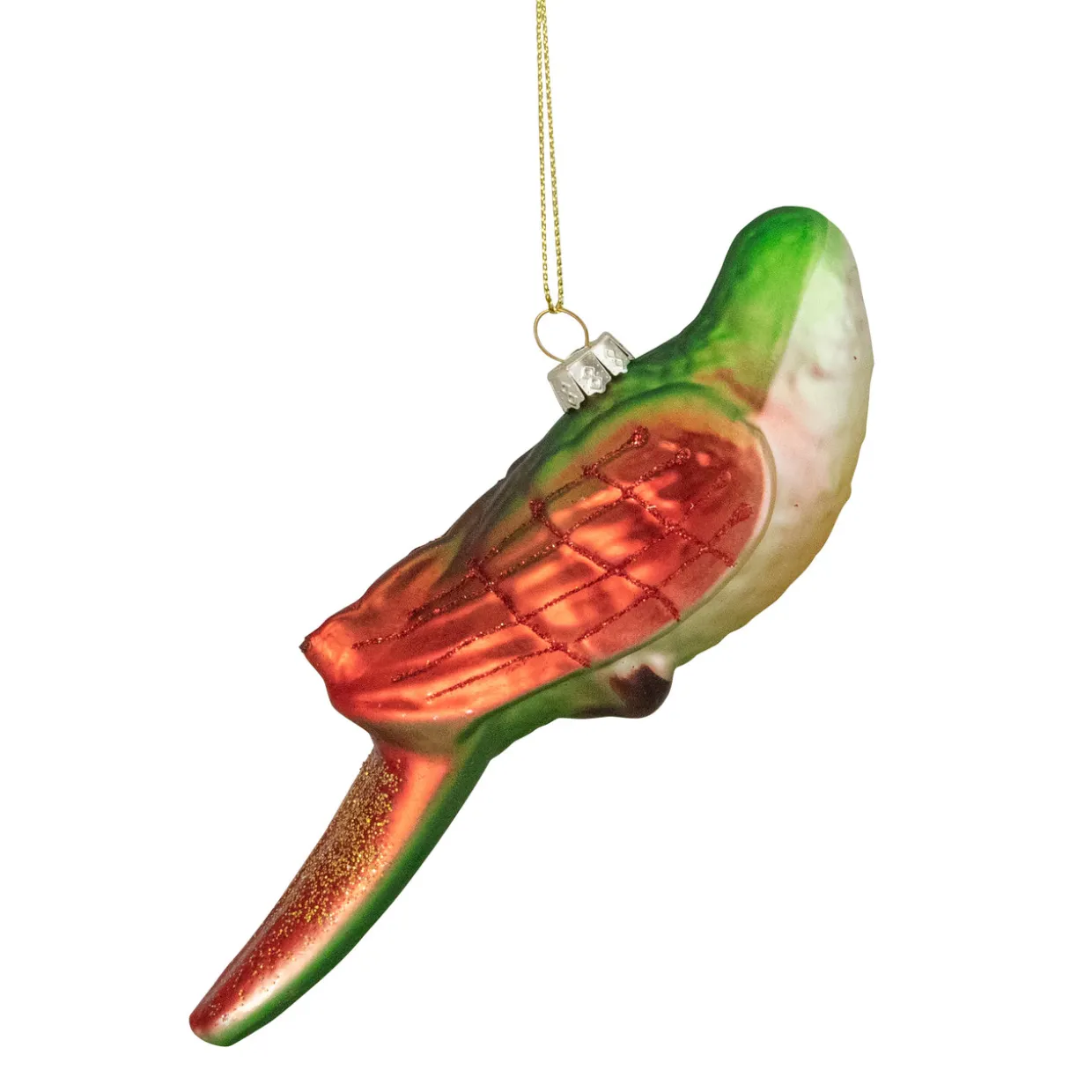 6.5" Yellow and Red Parrot Glass Christmas Ornament