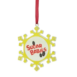 3.5" Yellow and Red Snowflake Sugar Babies Candy Logo Christmas Ornament