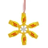 4" Yellow and Red Tootsie Roll Sugar Daddy Lollipop Snowflake Christmas Ornament