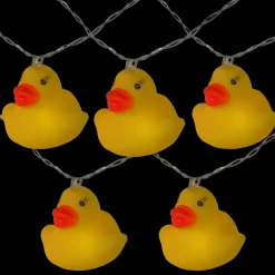 10 Yellow Duck Novelty Light Set, 6-ft Clear Wire