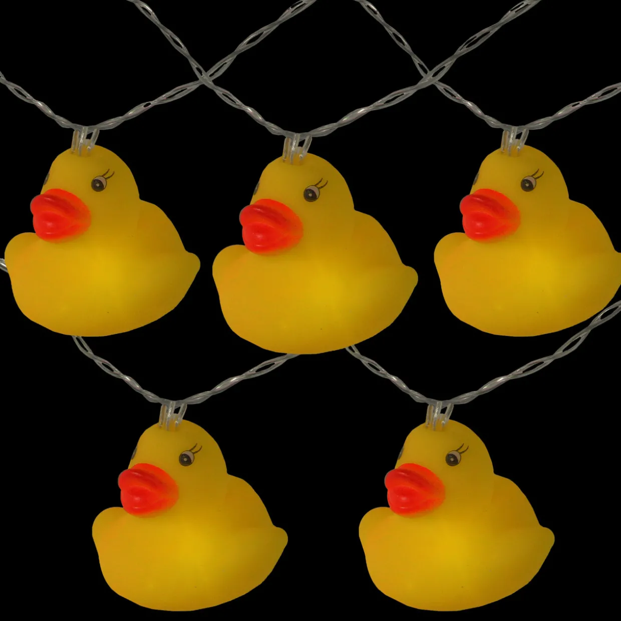 10 Yellow Duck Novelty Light Set, 6-ft Clear Wire
