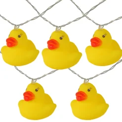 10 Yellow Duck Novelty Light Set, 6-ft Clear Wire