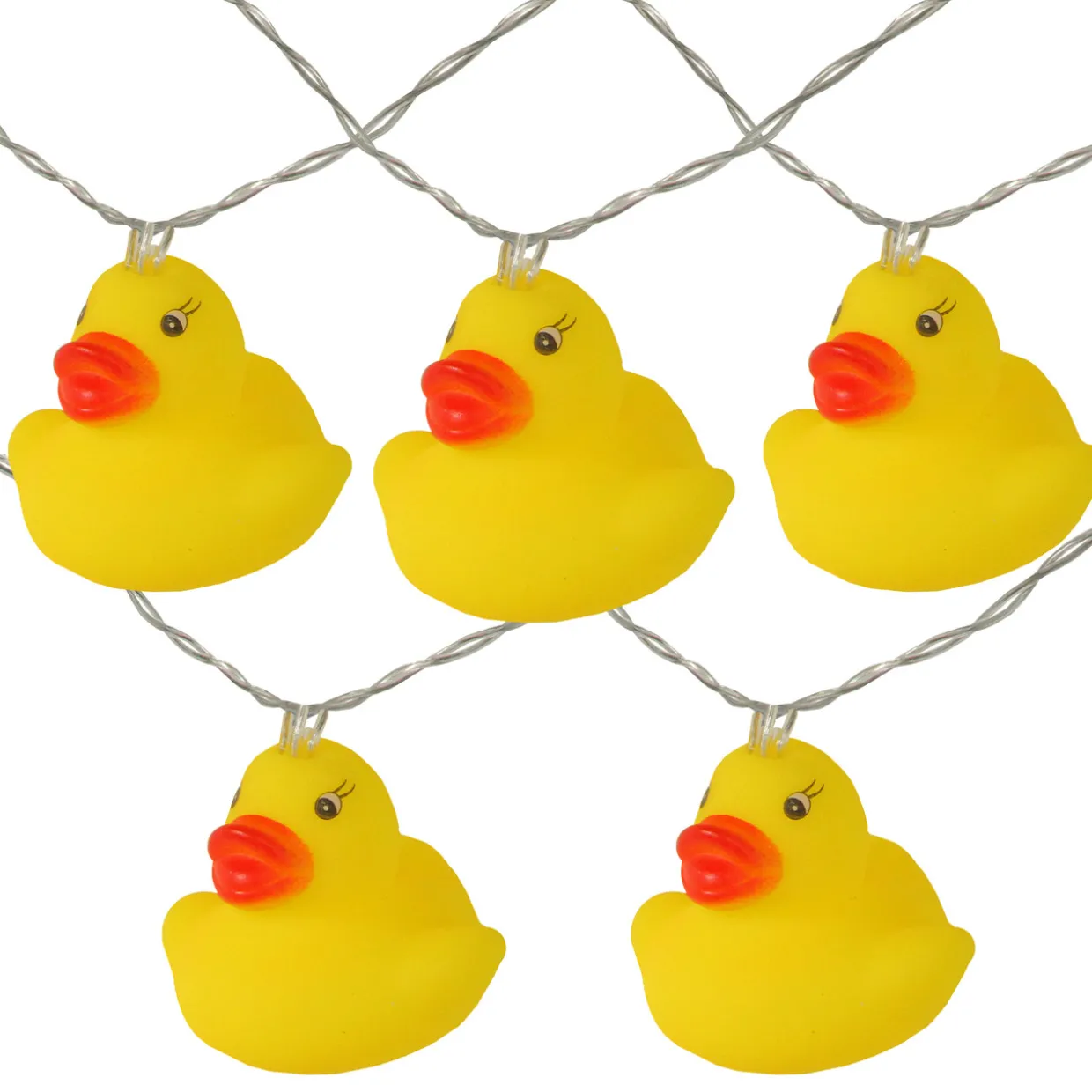 10 Yellow Duck Novelty Light Set, 6-ft Clear Wire